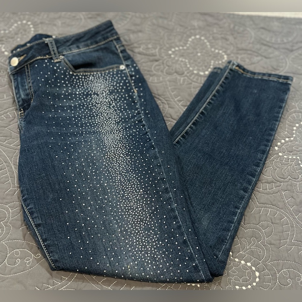 Westport Dark Blue Skinny Jeans with Silver Accents